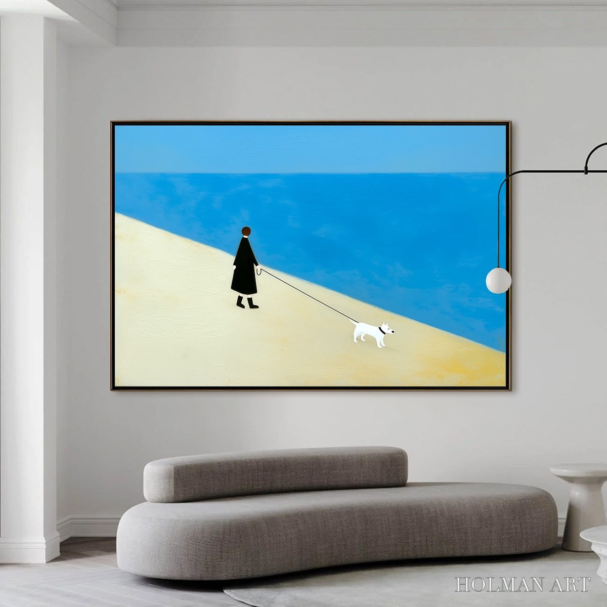 HOLMAN ART Companion – Textured Minimalist Painting of a Seaside Stroll - image 6