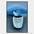 HOLMAN ART Coastal Solitude – Textured Minimalist Seascape Painting of Coastal Contemplation - image 1