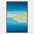 HOLMAN ART Azure Horizon Textured Seascape Oil Painting | Coastal - image 1