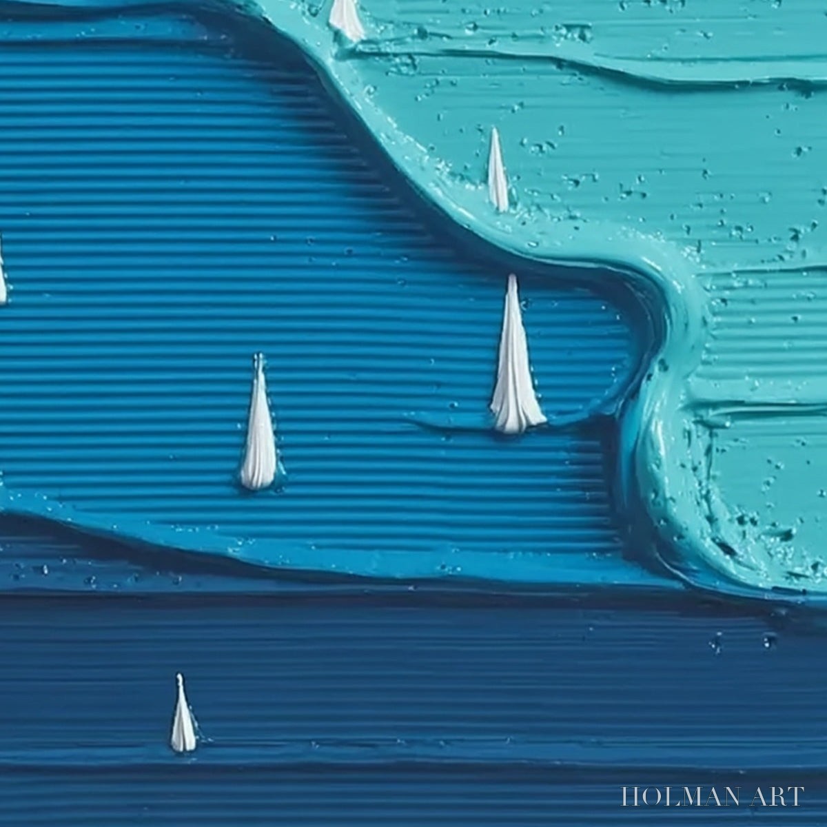 HOLMAN ART Sailboat Serenity – Textured Minimalist Abstract Seascape Painting - image 5