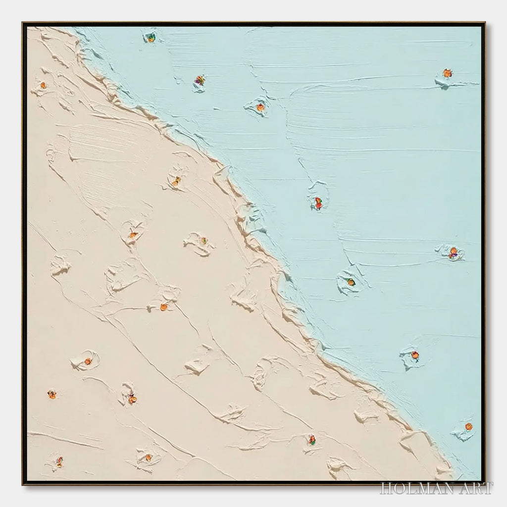 HOLMAN ART Coastal Daydream – Textured Minimalist Abstract Beach Painting - image 1