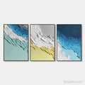 HOLMAN ART Coastal Rhythm – Textured Abstract Triptych of a Serene Seascape - image 1