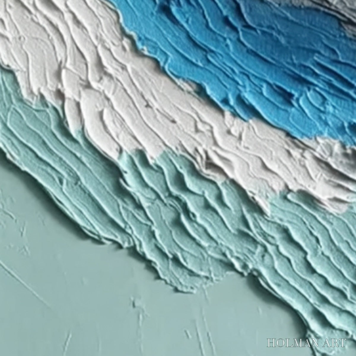 HOLMAN ART Coastal Rhythm – Textured Abstract Triptych of a Serene Seascape - image 3
