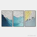 HOLMAN ART Coastal Drift – Textured Abstract Ocean Wave Painting Set - image 1