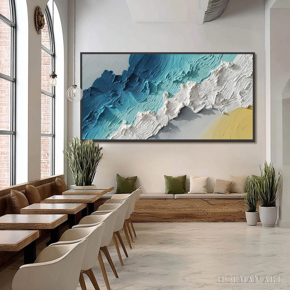 HOLMAN ART Azure Crest – Heavy Texture Abstract Seascape Painting - image 6