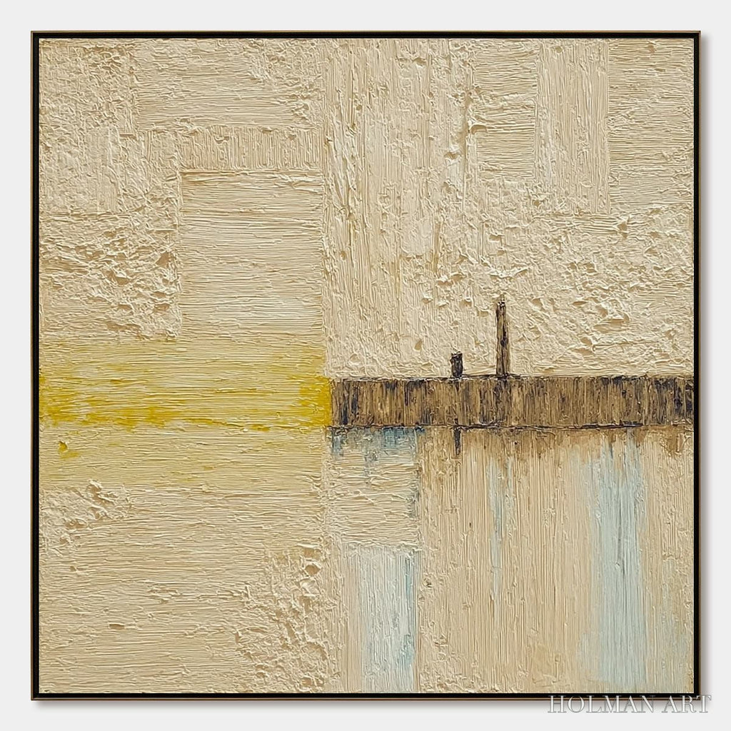 HOLMAN ART Horizon'S Edge – Textured Wabi-Sabi Abstract Seascape Painting - image 1