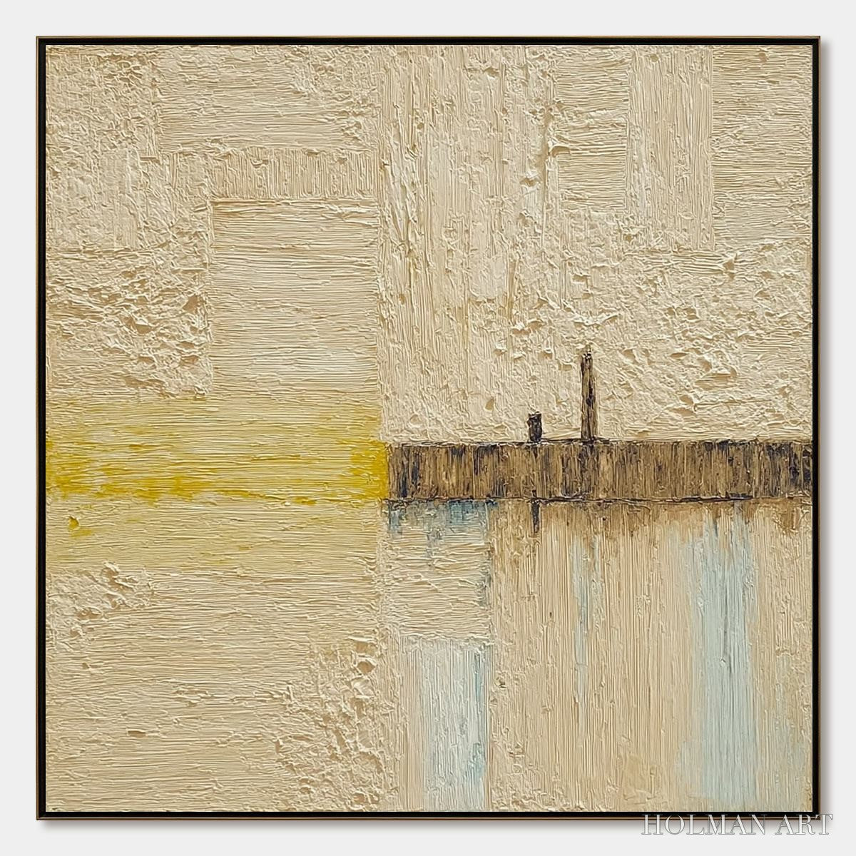 HOLMAN ART Horizon'S Edge – Textured Wabi-Sabi Abstract Seascape Painting - image 1