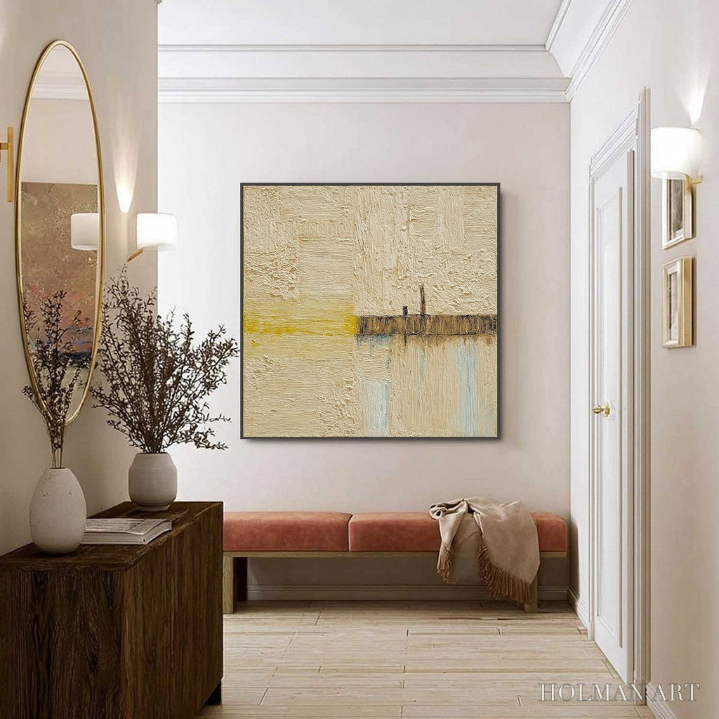 HOLMAN ART Horizon'S Edge – Textured Wabi-Sabi Abstract Seascape Painting - image 2