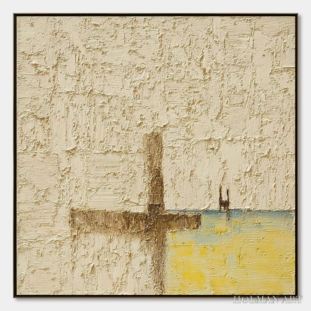 HOLMAN ART Coastal Vespers – Textured Wabi Sabi Abstract Beach Painting - image 1