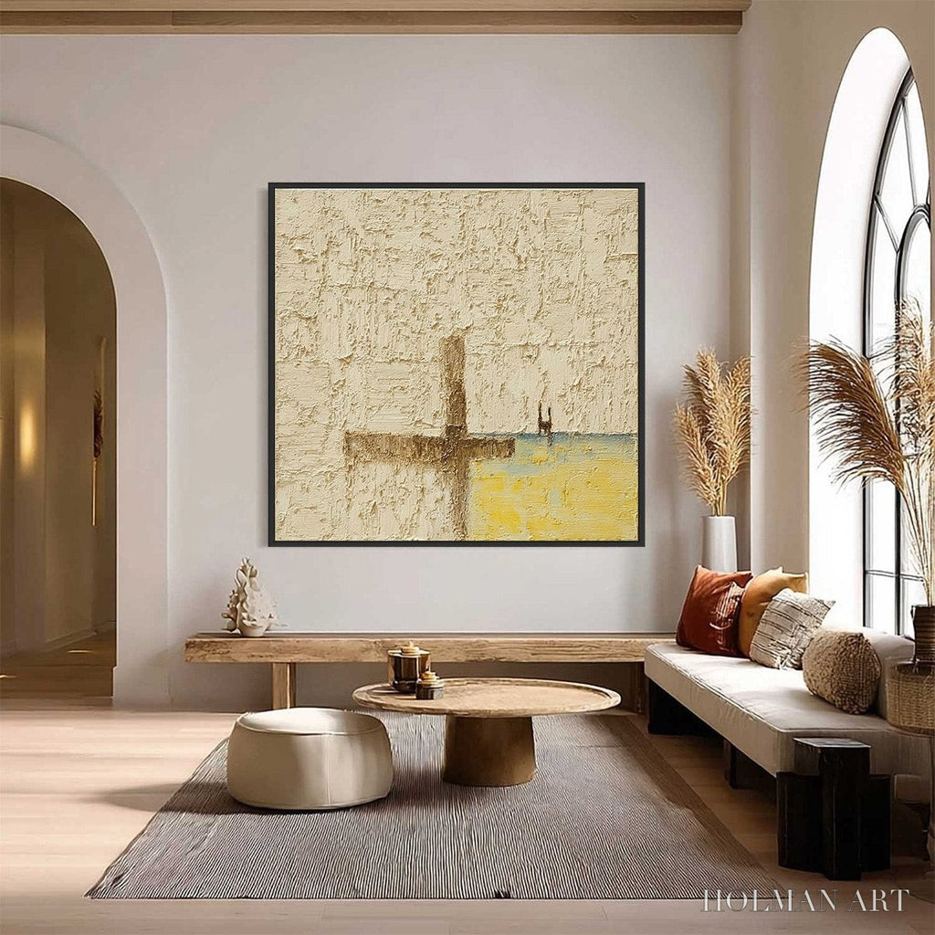 HOLMAN ART Coastal Vespers – Textured Wabi Sabi Abstract Beach Painting - image 2