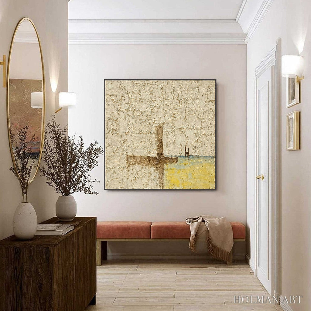 HOLMAN ART Coastal Vespers – Textured Wabi Sabi Abstract Beach Painting - image 6