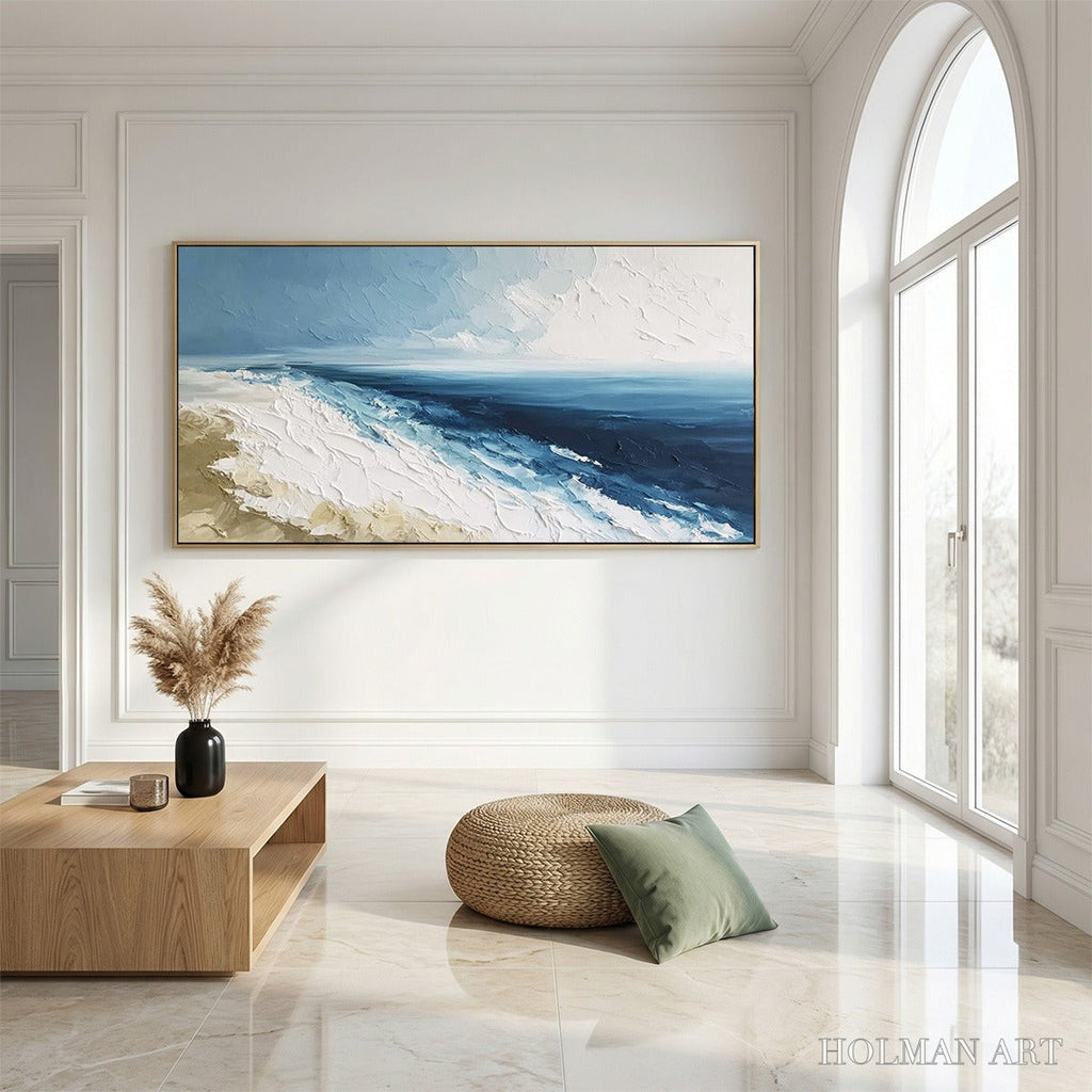 HOLMAN ART Coastal Serenity – Large Textured Impasto Seascape Oil Painting - image 4