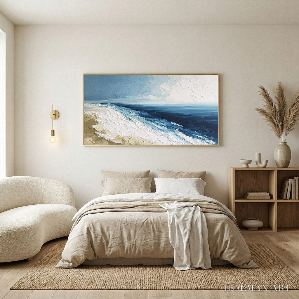 HOLMAN ART Coastal Serenity – Large Textured Impasto Seascape Oil Painting - image 6