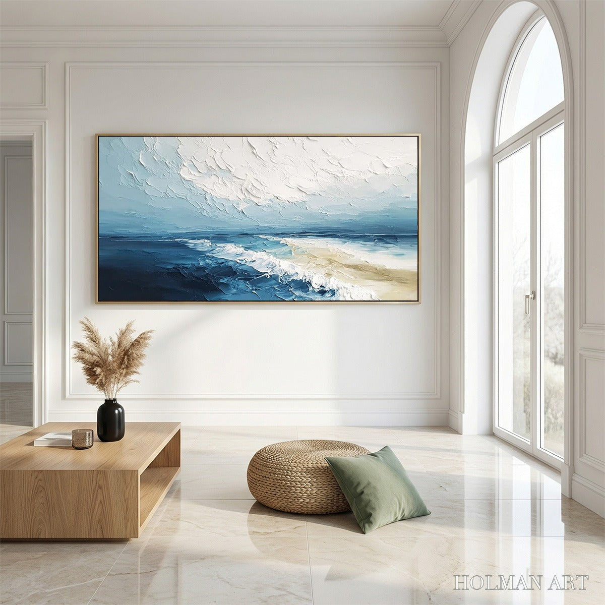 HOLMAN ART Tidal Whisper – Textured Impasto Coastal Seascape Oil Painting - image 4