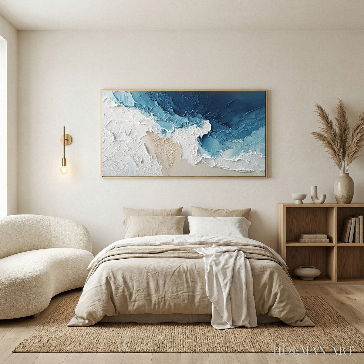 HOLMAN ART Ocean'S Embrace – Textured Abstract Coastal Seascape Painting - image 6