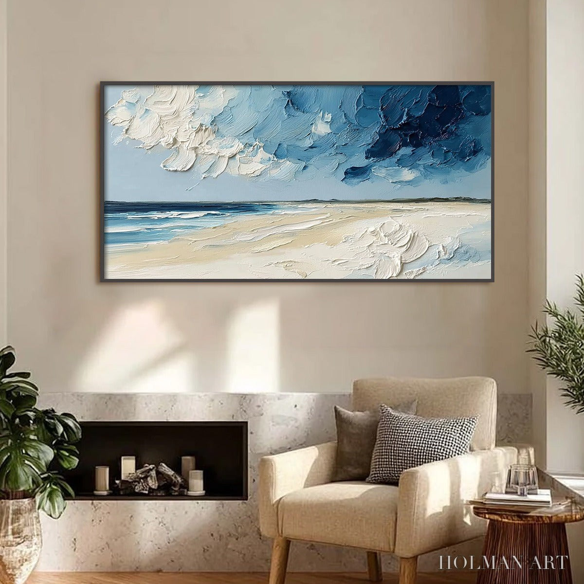 HOLMAN ART Horizon'S Breath – Textured Impasto Coastal Landscape Oil Painting - image 2