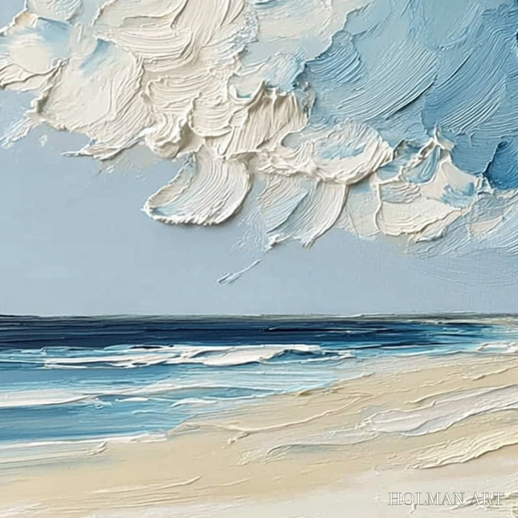 HOLMAN ART Horizon'S Breath – Textured Impasto Coastal Landscape Oil Painting - image 3