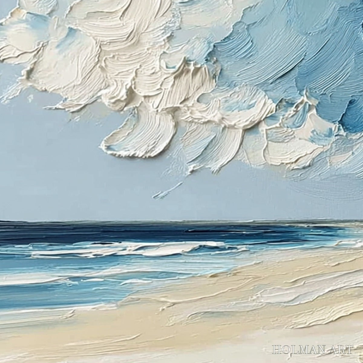HOLMAN ART Horizon'S Breath – Textured Impasto Coastal Landscape Oil Painting - image 3