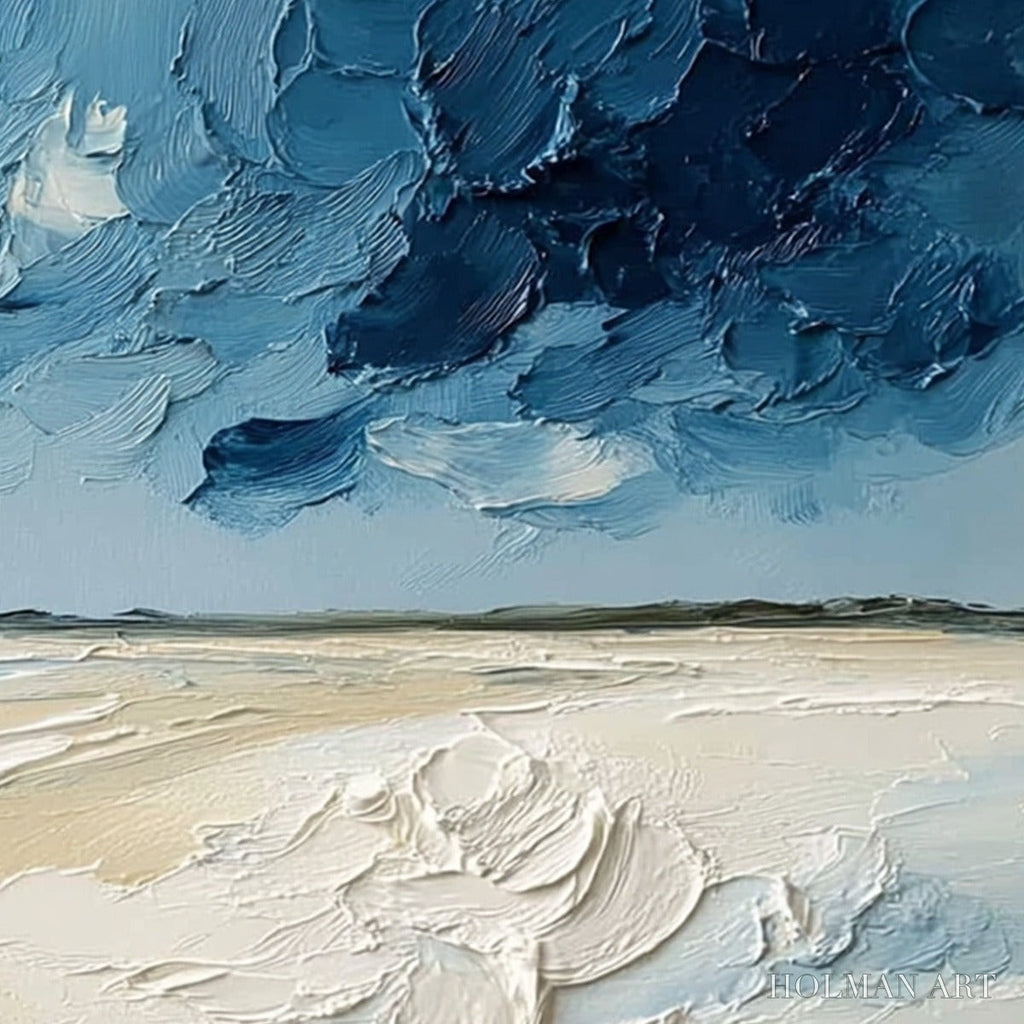 HOLMAN ART Horizon'S Breath – Textured Impasto Coastal Landscape Oil Painting - image 5