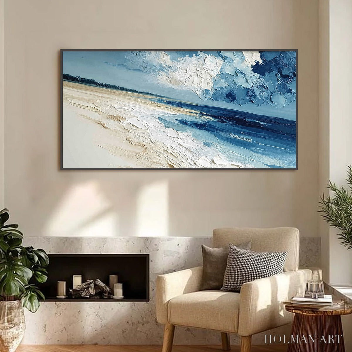 HOLMAN ART Tidal Whisper – Textured Impasto Seascape Oil Painting for Coastal Decor - image 2