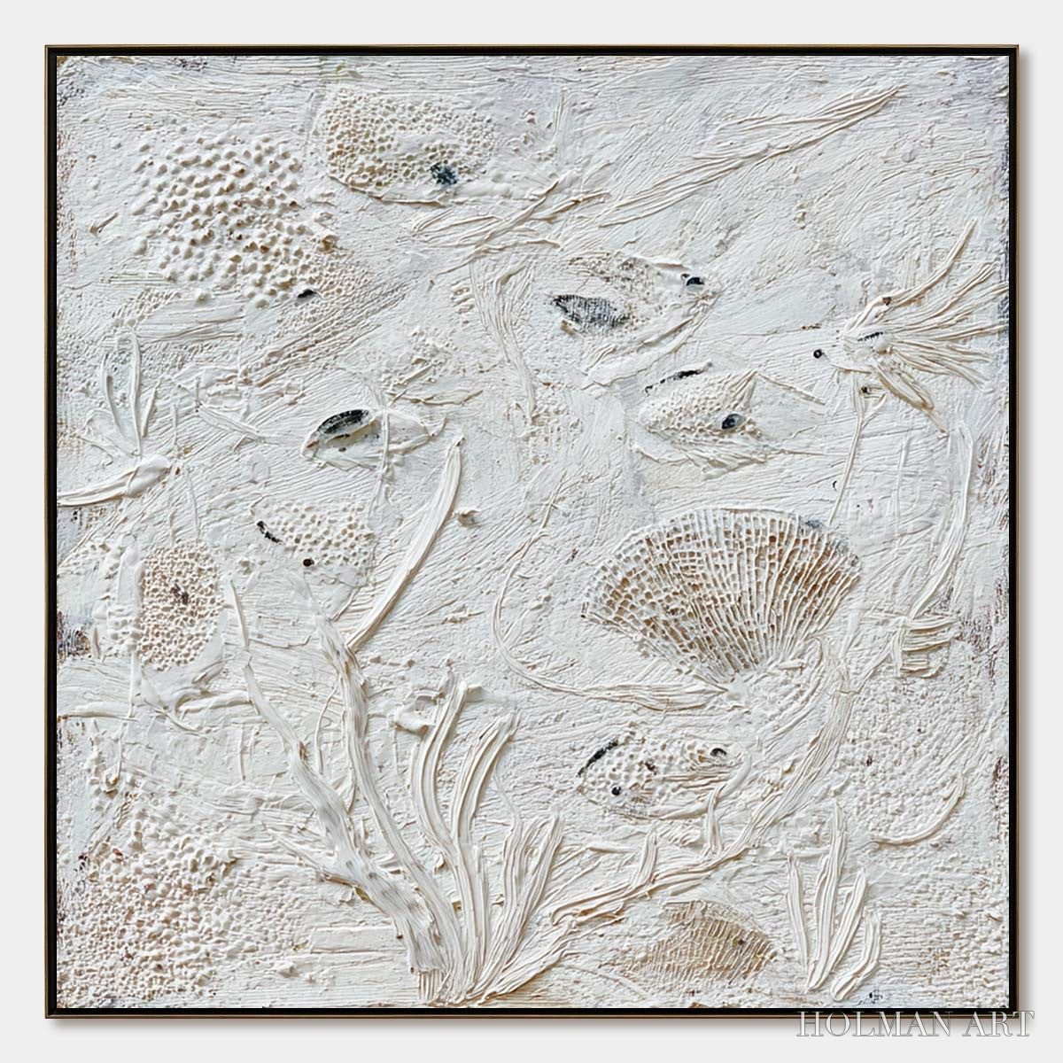 HOLMAN ART Tidal Relics – Textured Wabi Sabi Abstract Ocean Painting - image 1