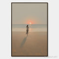 HOLMAN ART Golden Hour Solace – Minimalist Wabi Sabi Beach Scene Oil Painting - image 1