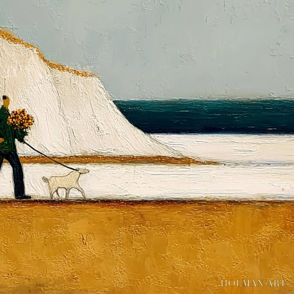 HOLMAN ART Coastal Devotion – Textured Wabi Sabi Seascape Oil Painting - image 3