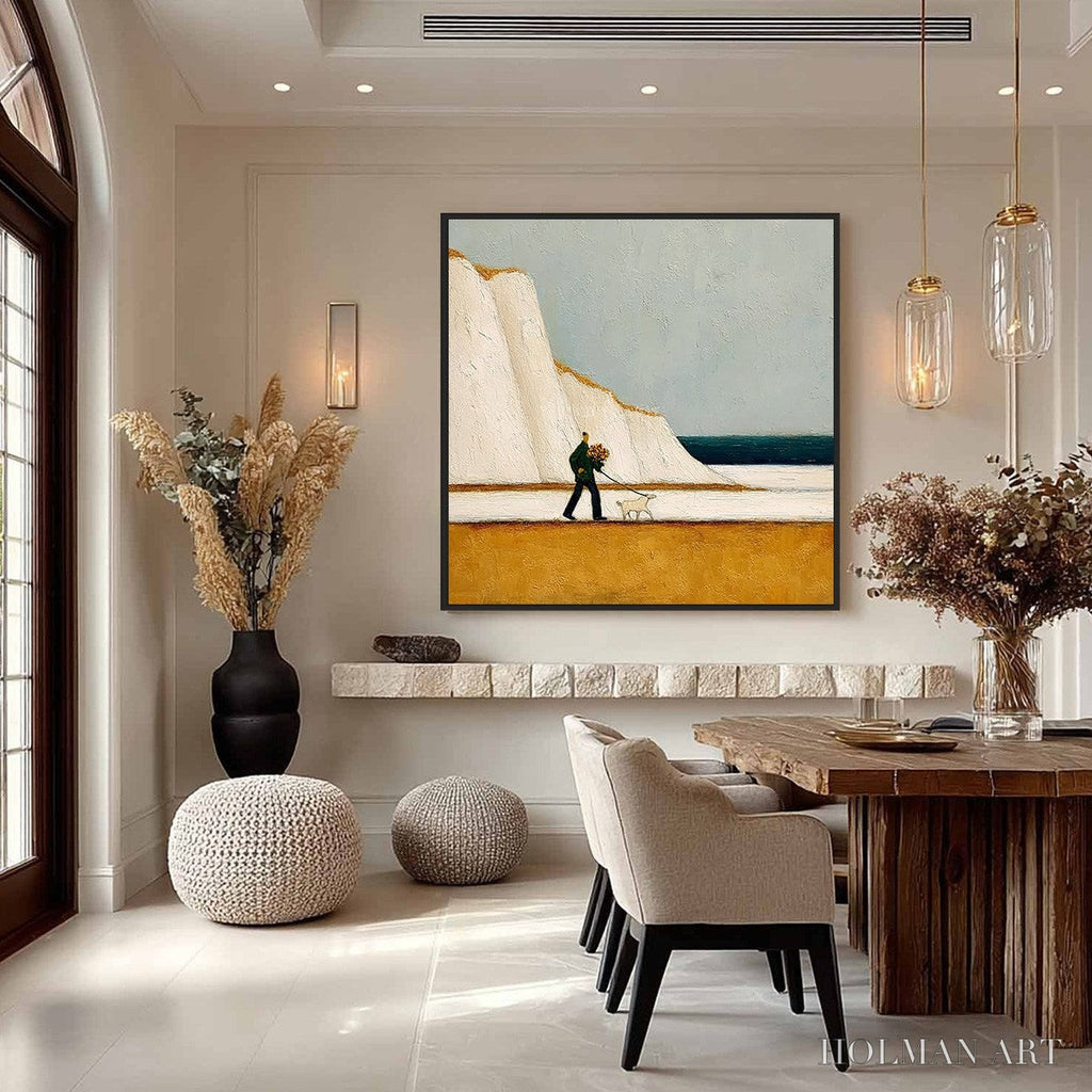 HOLMAN ART Coastal Devotion – Textured Wabi Sabi Seascape Oil Painting - image 4