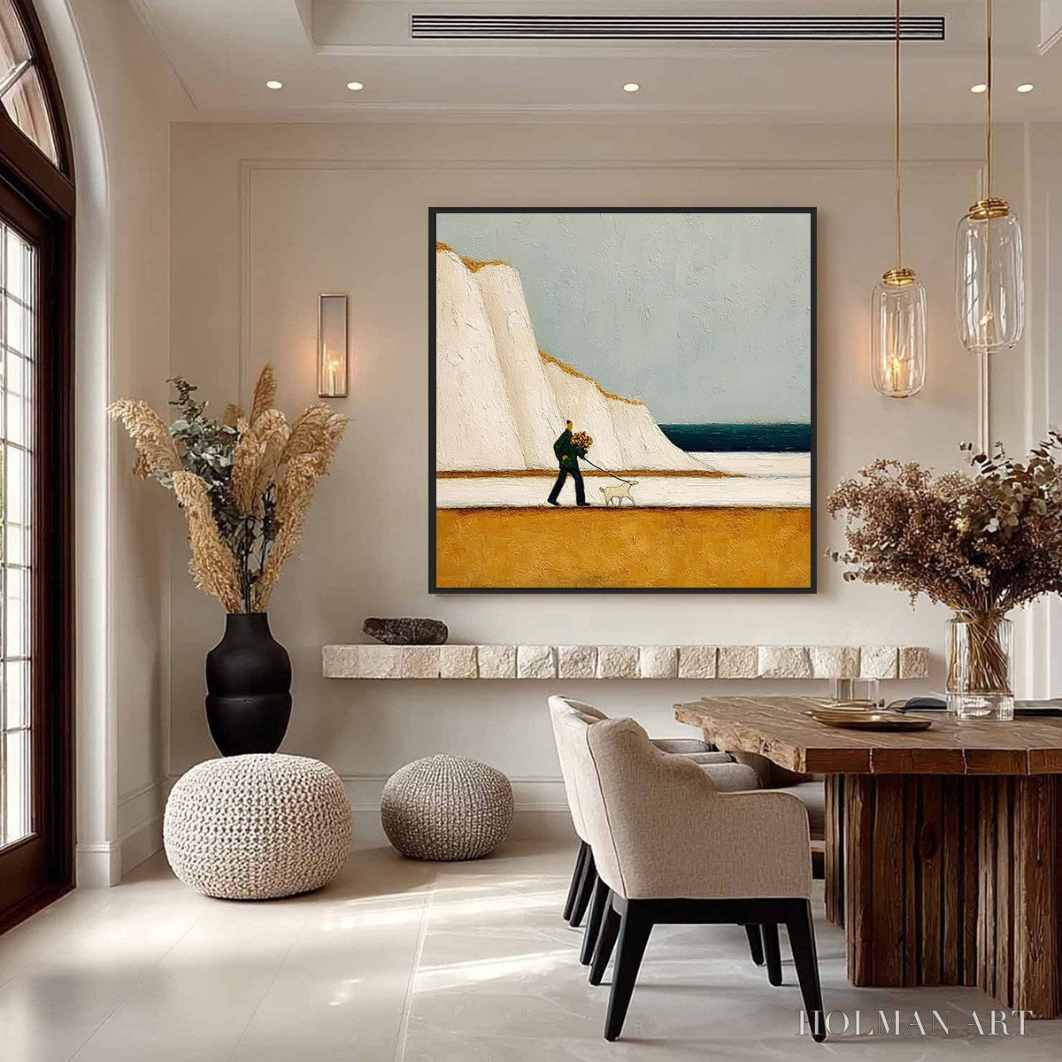 HOLMAN ART Coastal Devotion – Textured Wabi Sabi Seascape Oil Painting - image 4