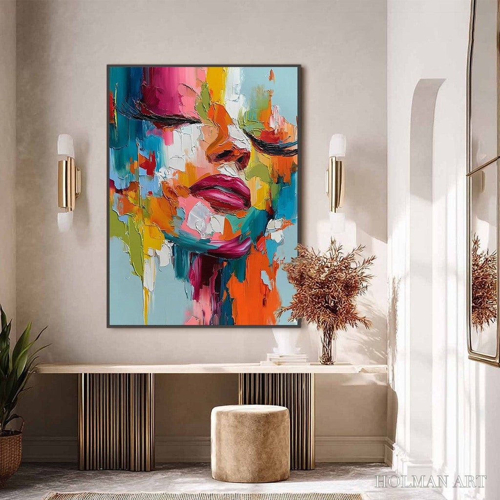 HOLMAN ART Vivid Dream – Colorful Abstract Impasto Portrait Painting - image 2