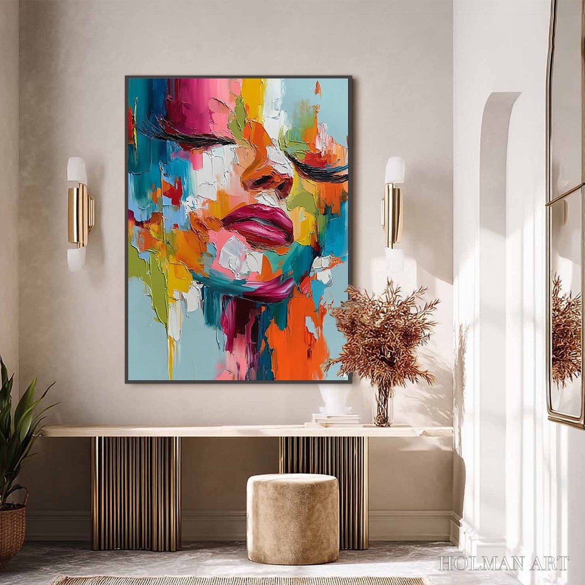HOLMAN ART Vivid Dream – Colorful Abstract Impasto Portrait Painting - image 2