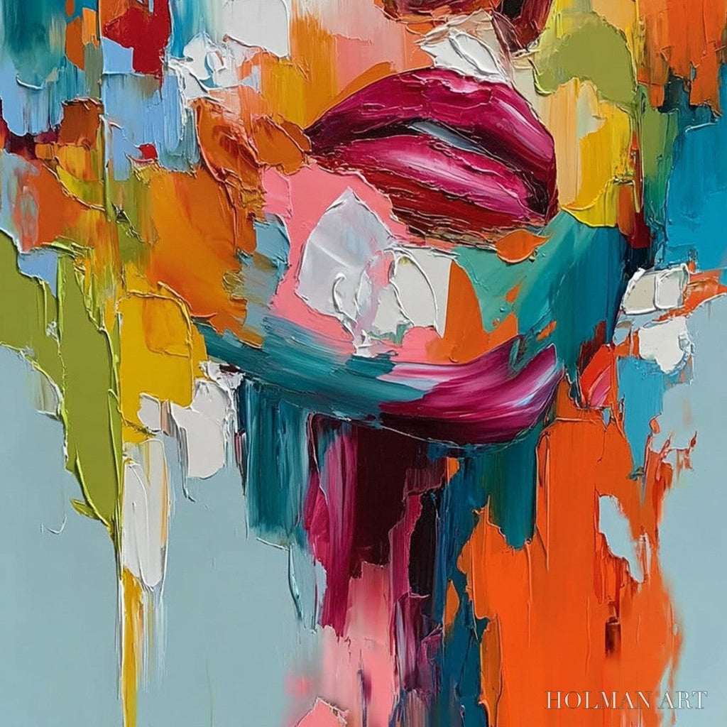 HOLMAN ART Vivid Dream – Colorful Abstract Impasto Portrait Painting - image 5