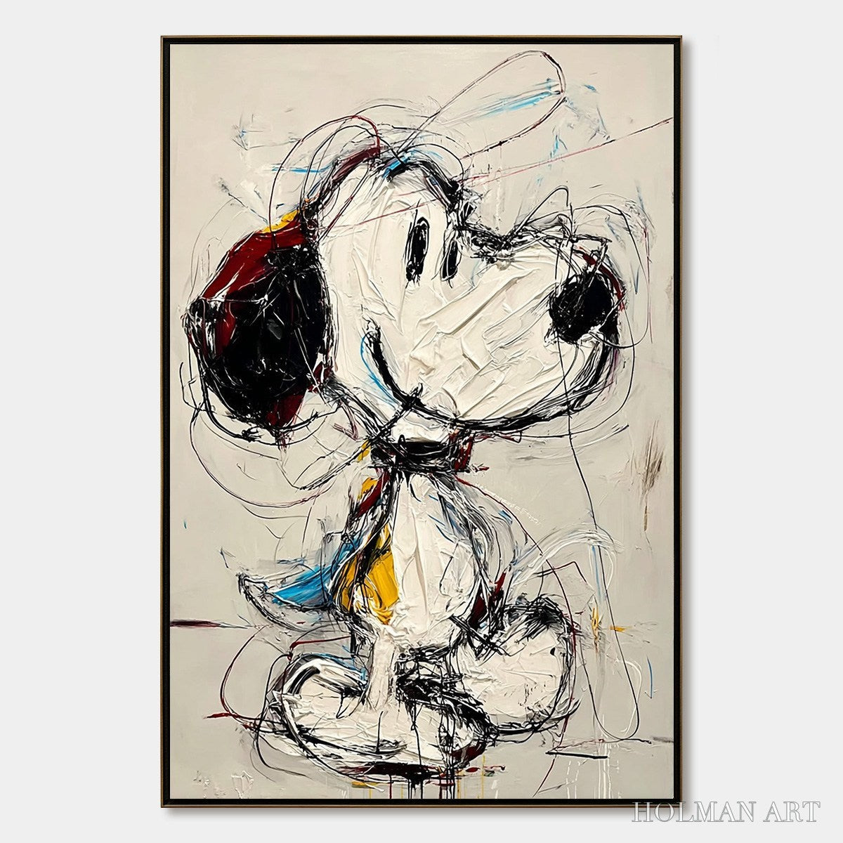 HOLMAN ART Dreamer'S Doodle – Textured Pop Art Character Painting - image 1
