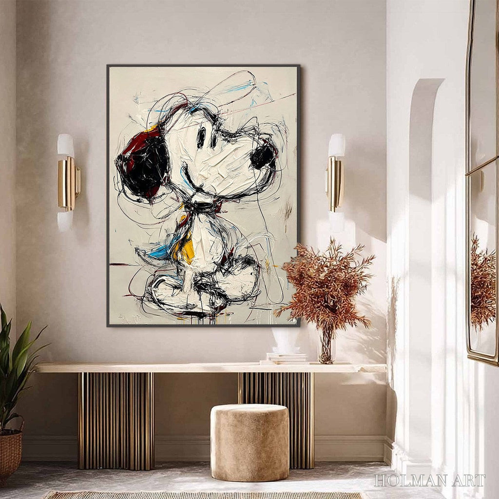 HOLMAN ART Dreamer'S Doodle – Textured Pop Art Character Painting - image 2