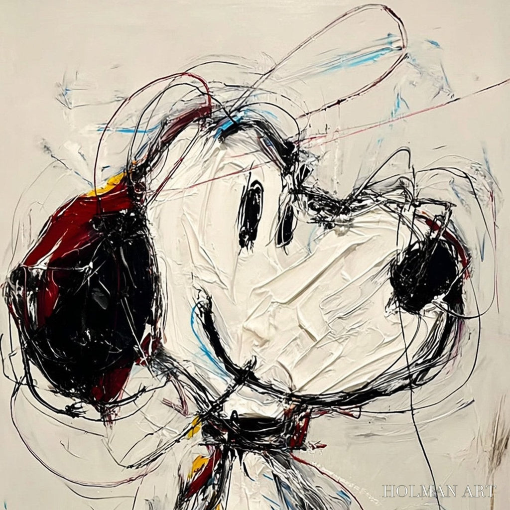 HOLMAN ART Dreamer'S Doodle – Textured Pop Art Character Painting - image 3