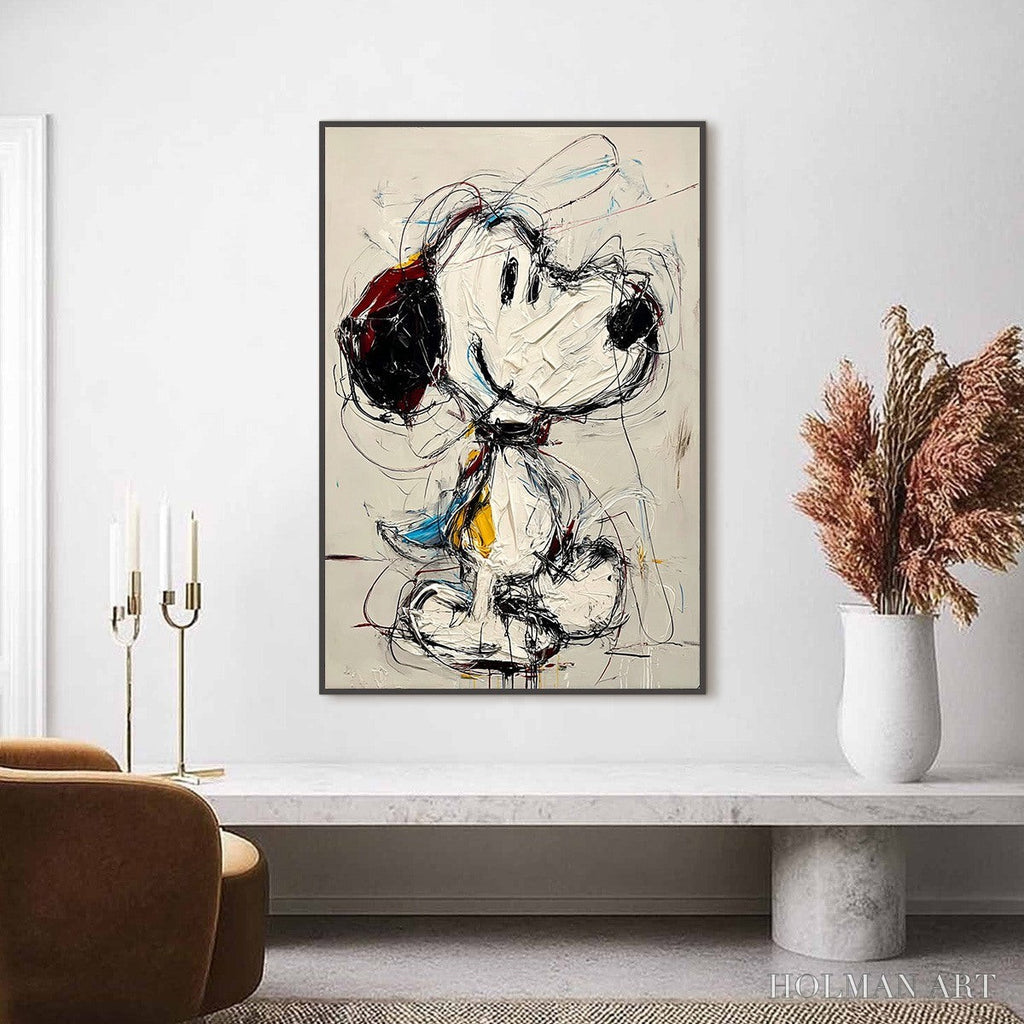 HOLMAN ART Dreamer'S Doodle – Textured Pop Art Character Painting - image 4