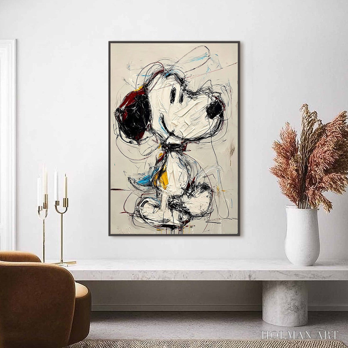 HOLMAN ART Dreamer'S Doodle – Textured Pop Art Character Painting - image 4