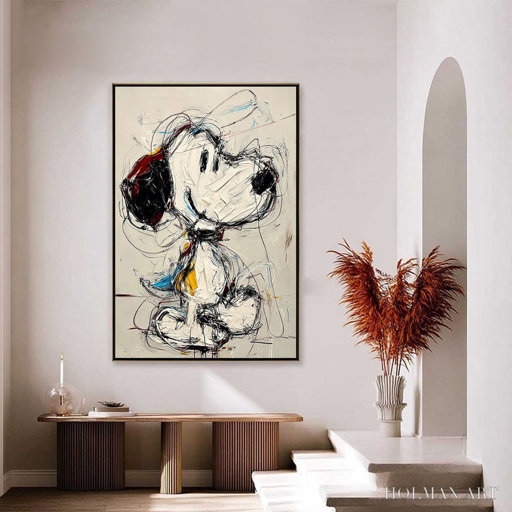 HOLMAN ART Dreamer'S Doodle – Textured Pop Art Character Painting - image 6