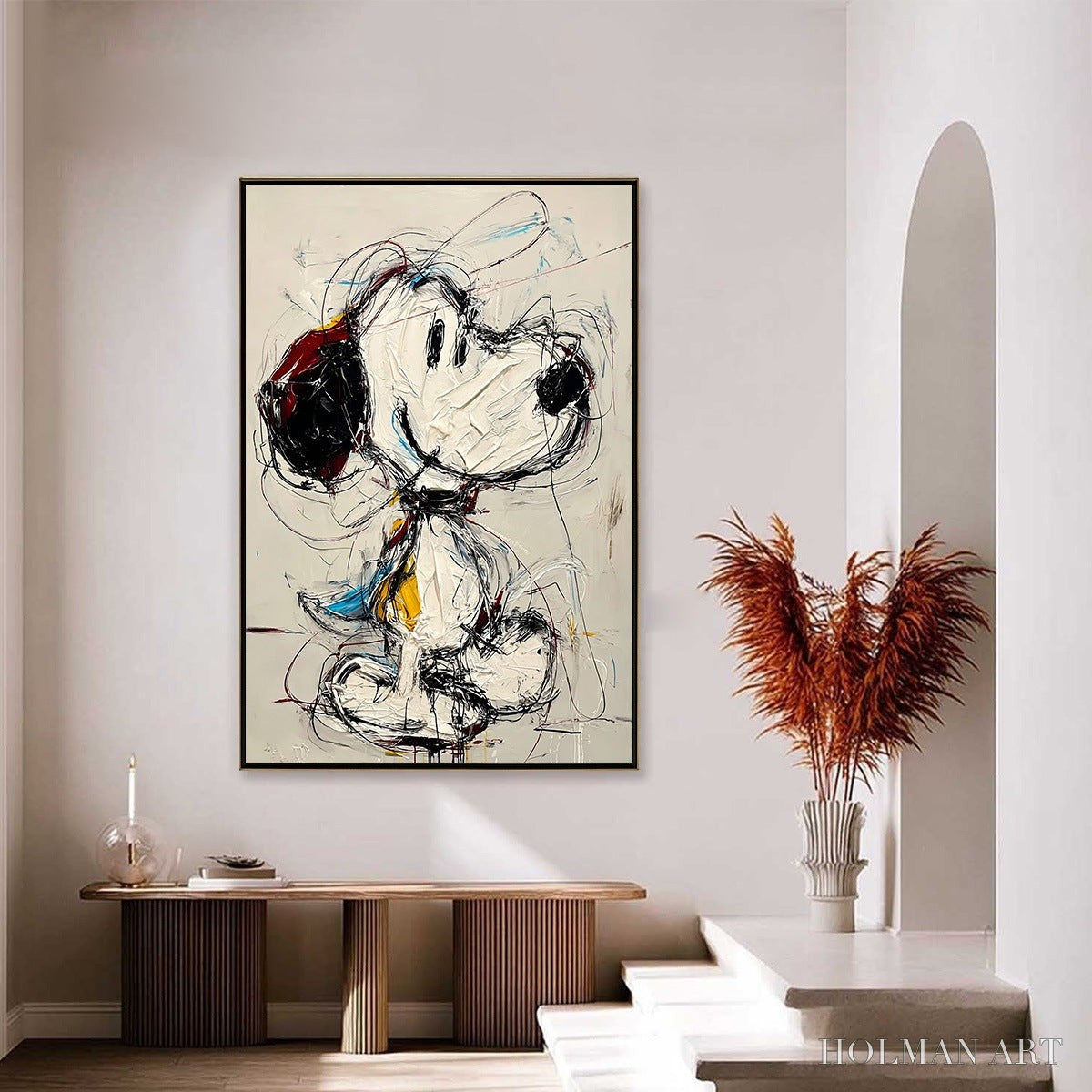 HOLMAN ART Dreamer'S Doodle – Textured Pop Art Character Painting - image 6