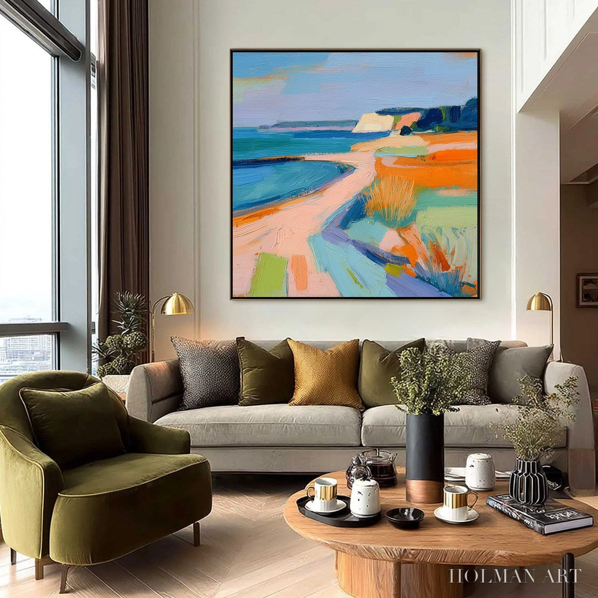 HOLMAN ART Coastal Glow – Textured Impasto Seascape Oil Painting for Coastal Decor - image 6