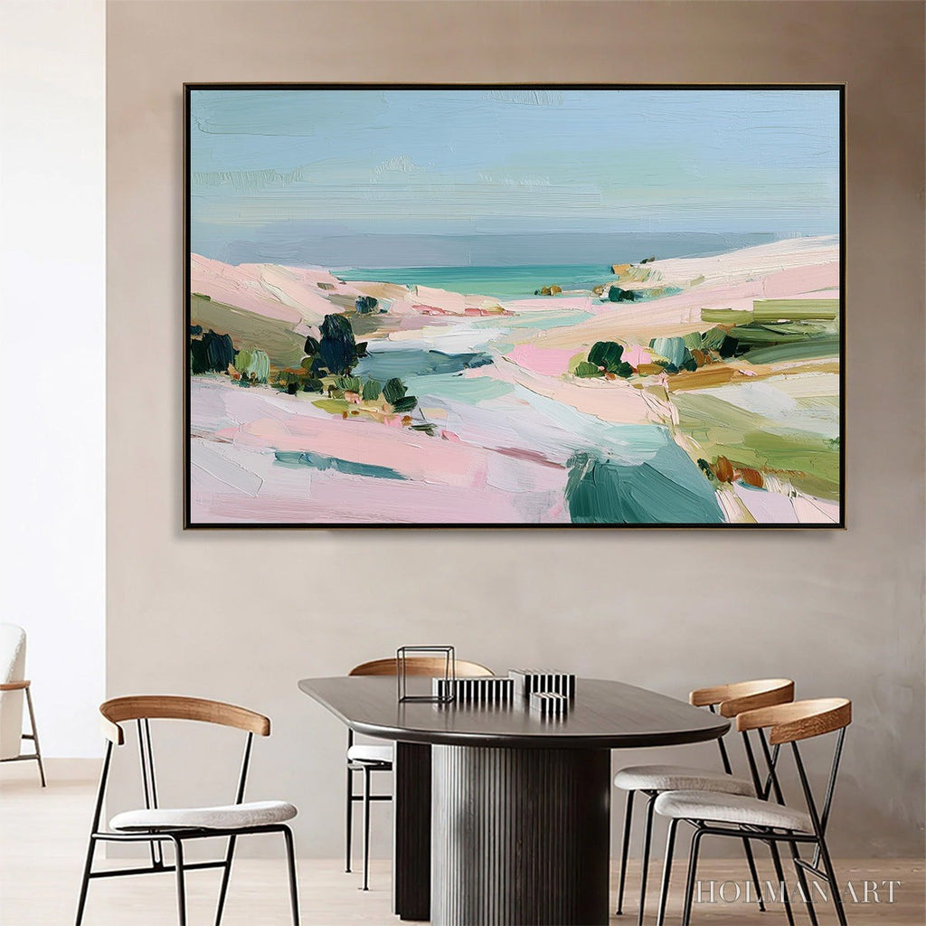 HOLMAN ART Roseate Shore Abstract Beach Painting | Textured Coastal - image 2