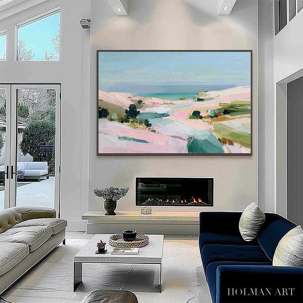 HOLMAN ART Roseate Shore Abstract Beach Painting | Textured Coastal - image 6