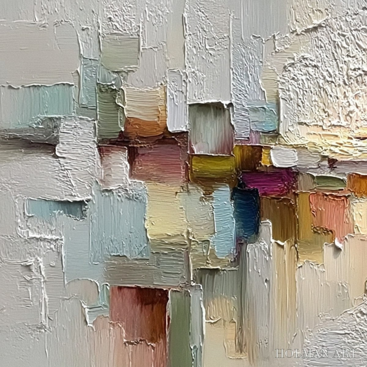 HOLMAN ART Horizon'S Embrace – Heavily Textured Abstract Seascape Oil Painting - image 3