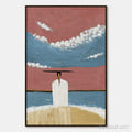 HOLMAN ART Horizon'S Edge – Textured Minimalist Abstract Seascape Painting - image 1