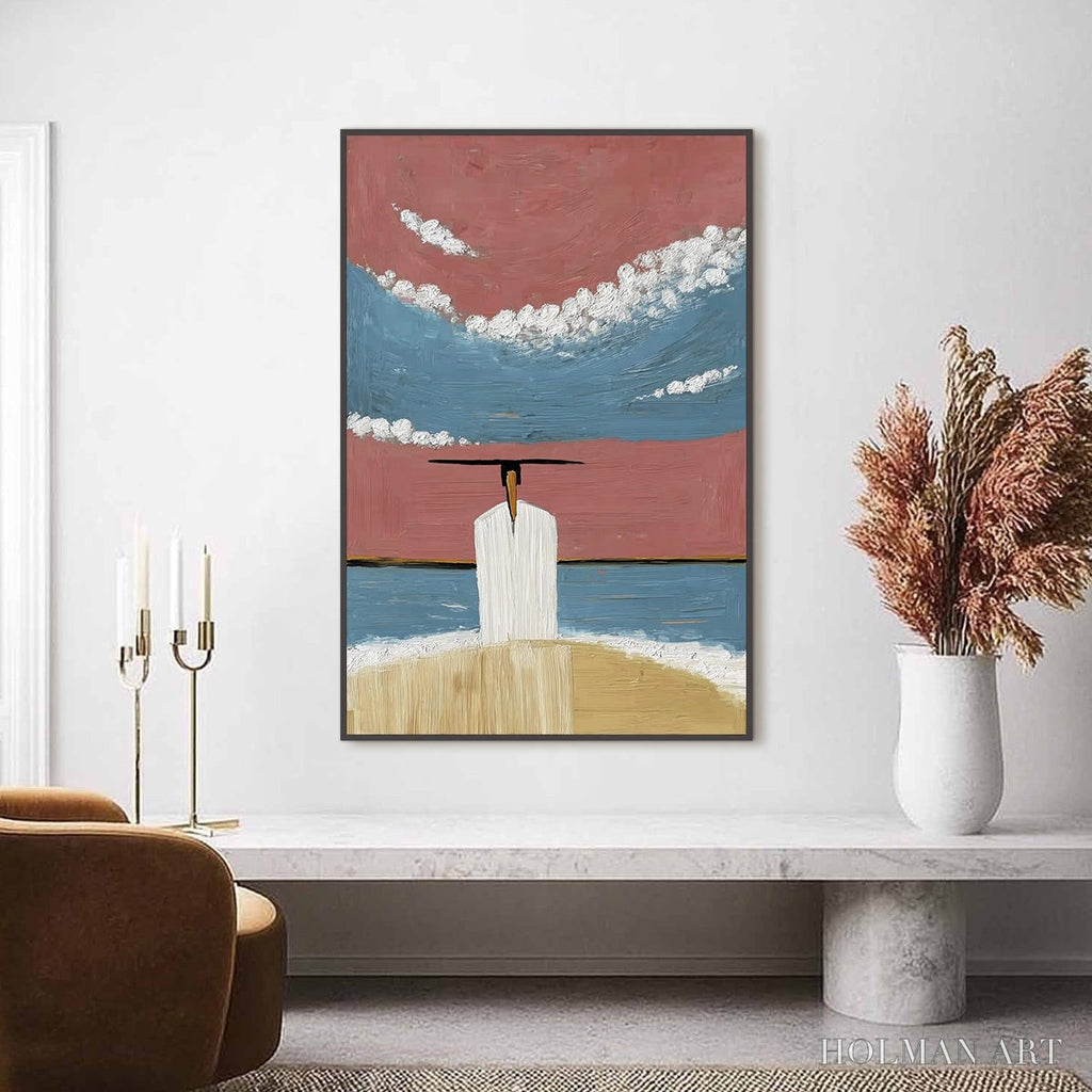 HOLMAN ART Horizon'S Edge – Textured Minimalist Abstract Seascape Painting - image 2
