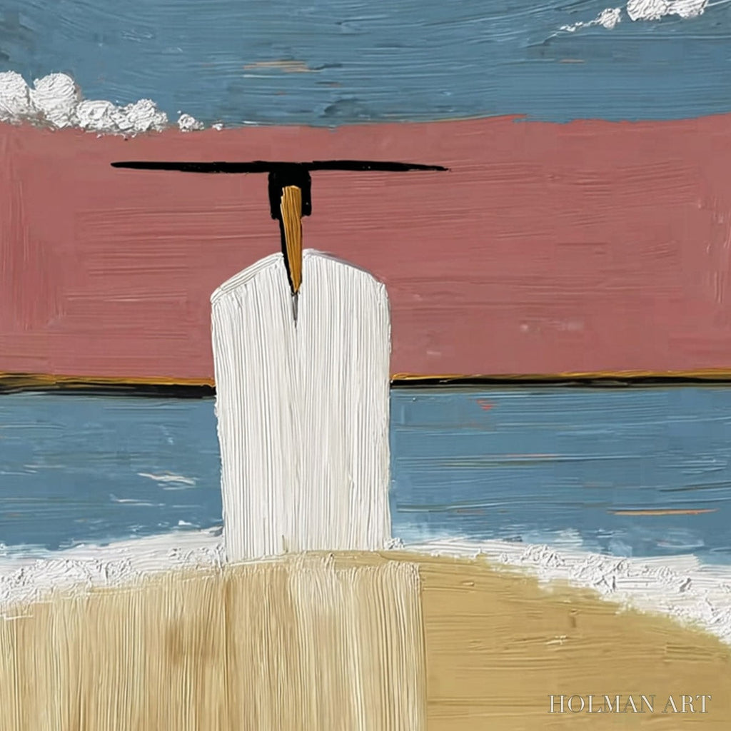 HOLMAN ART Horizon'S Edge – Textured Minimalist Abstract Seascape Painting - image 3