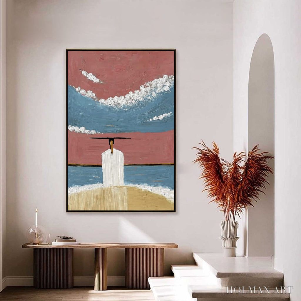 HOLMAN ART Horizon'S Edge – Textured Minimalist Abstract Seascape Painting - image 4