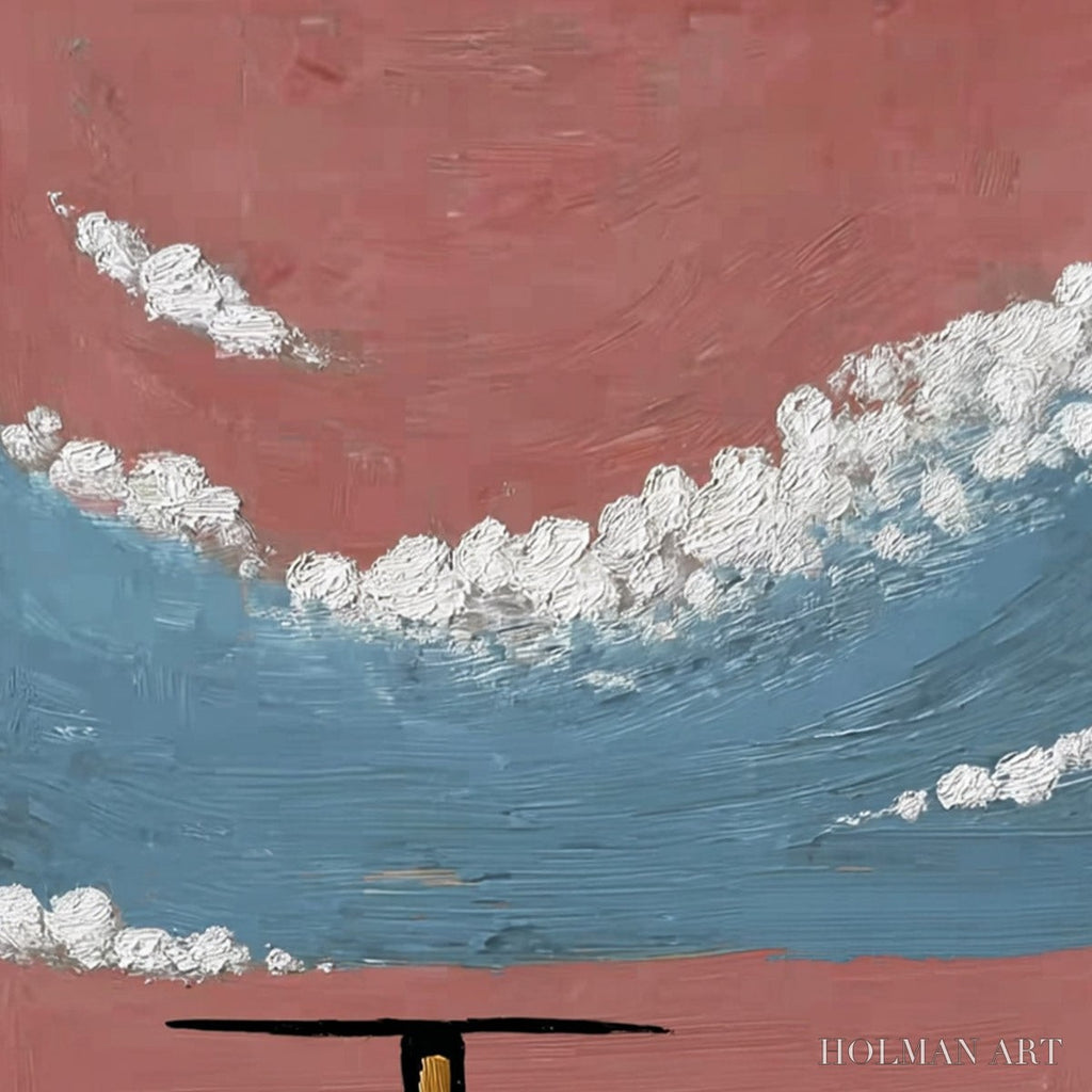 HOLMAN ART Horizon'S Edge – Textured Minimalist Abstract Seascape Painting - image 5