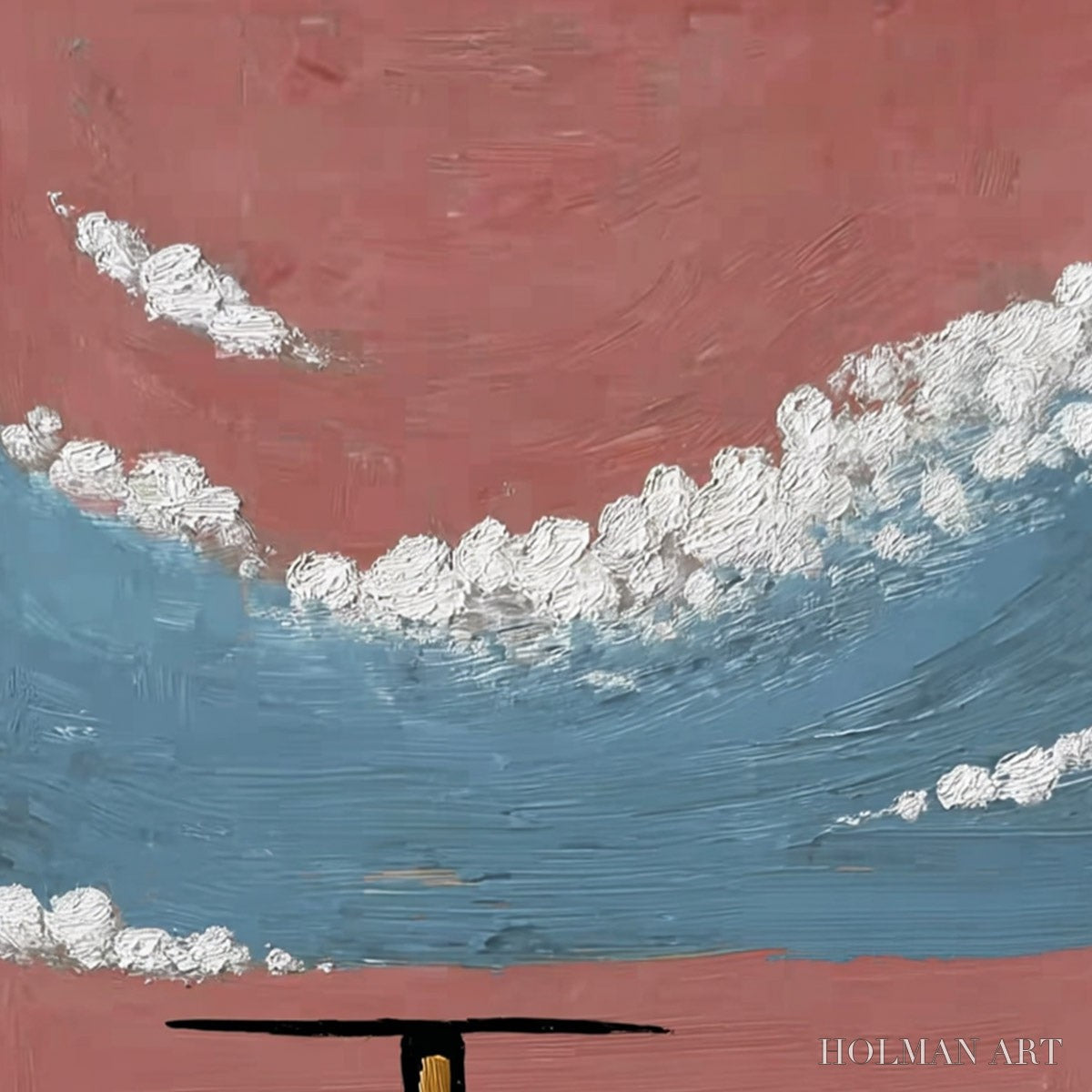 HOLMAN ART Horizon'S Edge – Textured Minimalist Abstract Seascape Painting - image 5