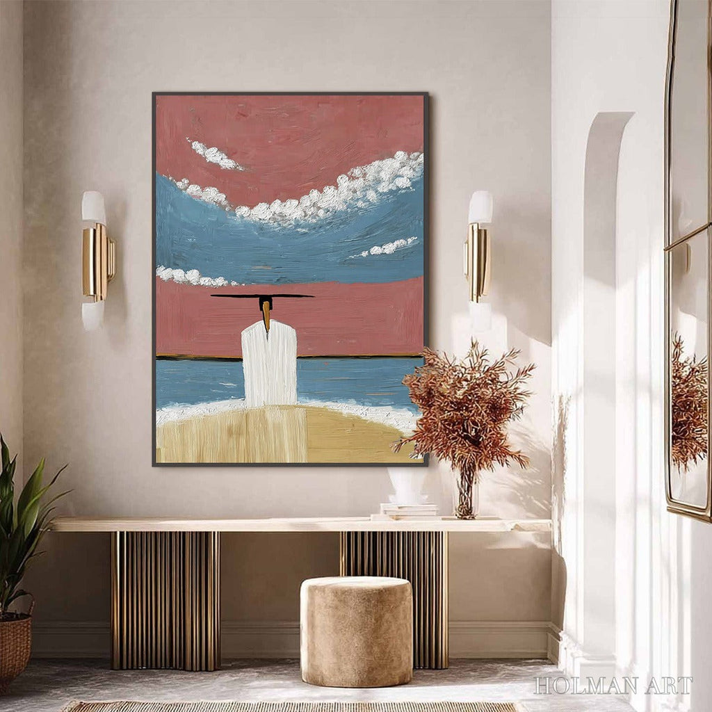 HOLMAN ART Horizon'S Edge – Textured Minimalist Abstract Seascape Painting - image 6
